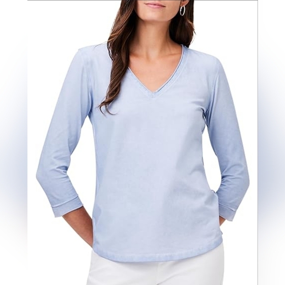 J. Jill Tops - Women's Light Blue V-Neck Top